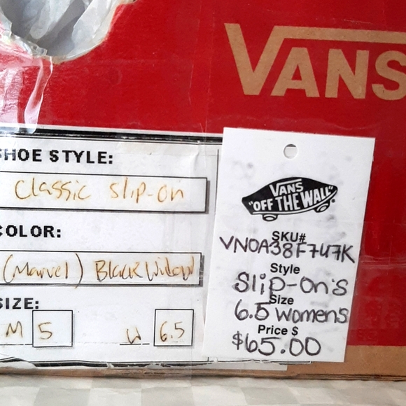 Vans X Marvel Black Widow Slip-On's *NWT* - Picture 8 of 8